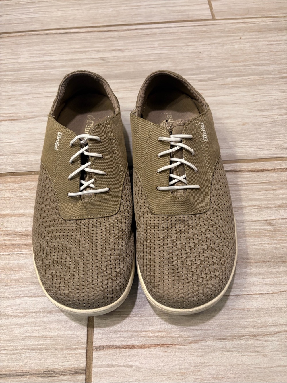 OluKai Men's Olive Green Perforated Slip-On Sneakers